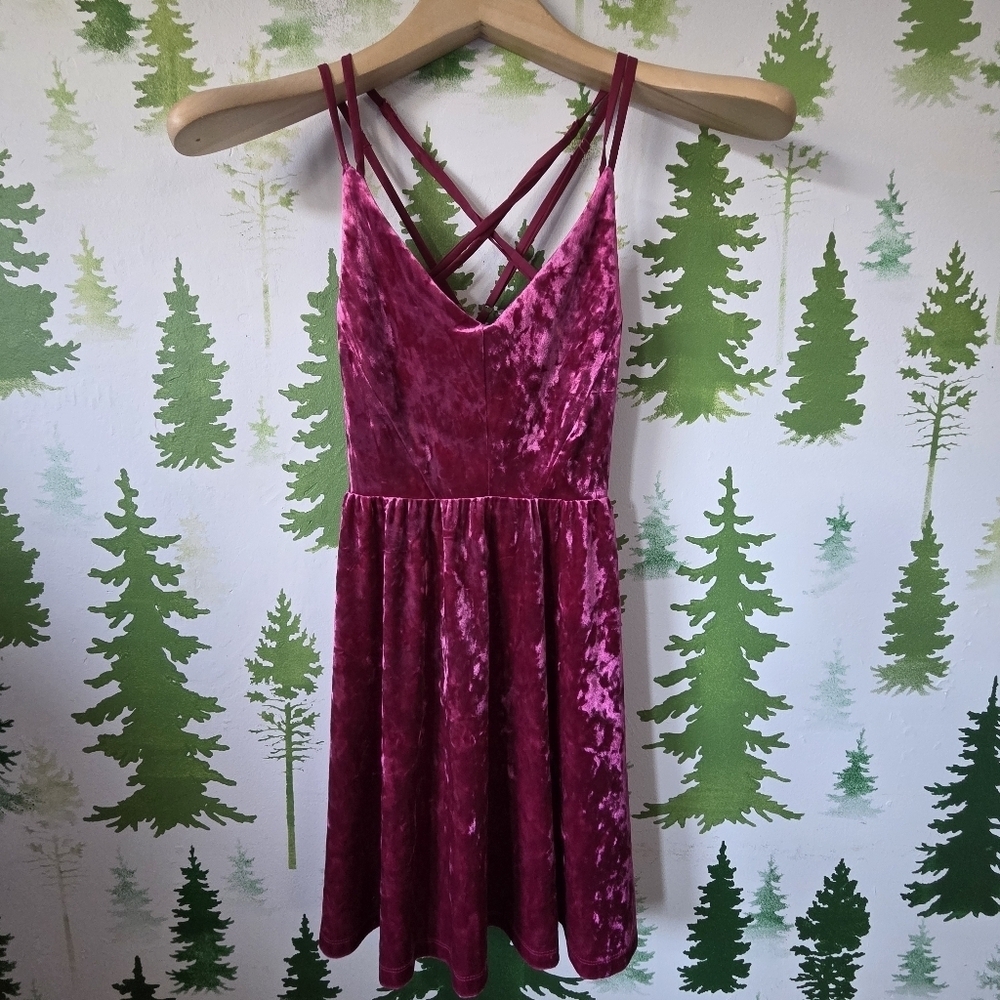 Velvet Strappy Flare Dress
